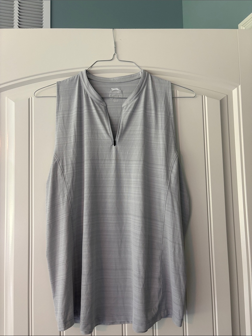 Slazenger Golf Sleeveless Polo in Light Gray with Black Tag